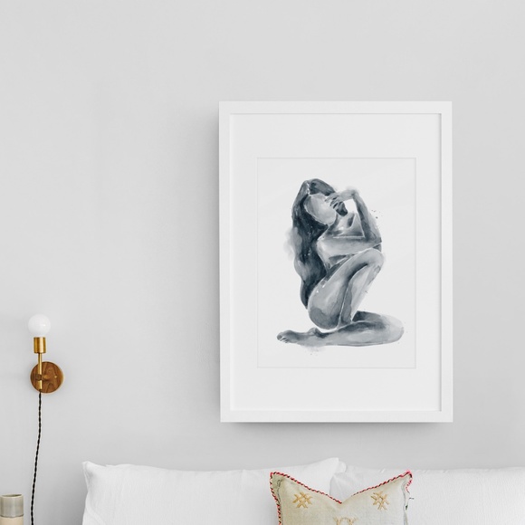 Watercolor Abstract Nude Woman Portrait Print Poster Unframed - Picture 9 of 17